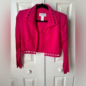 NWOT vintage hot pink cropped jacket - size 0 petite